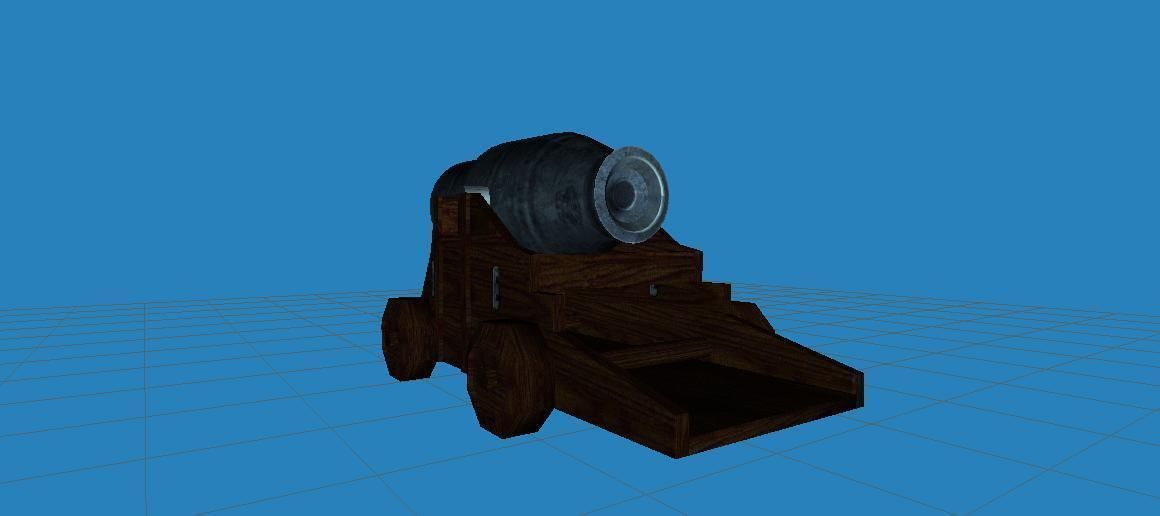 fantasy cannon Low-poly 3D model_3
