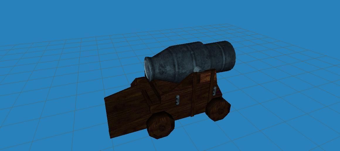 fantasy cannon Low-poly 3D model_2