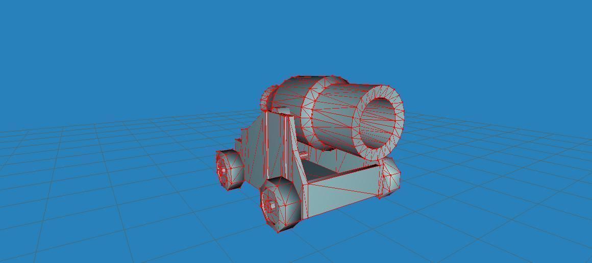 fantasy cannon Low-poly 3D model_4