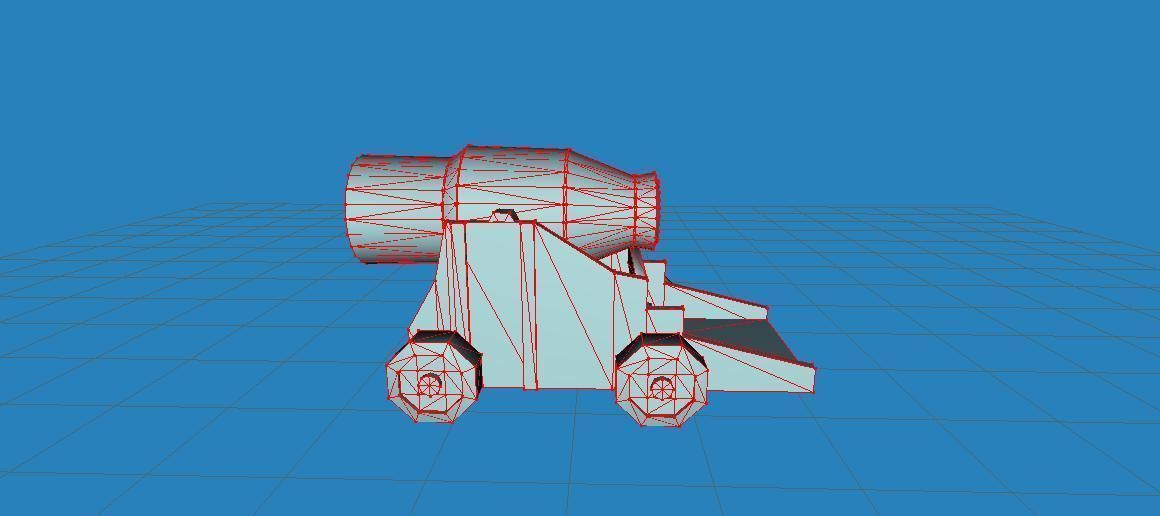 fantasy cannon Low-poly 3D model_5