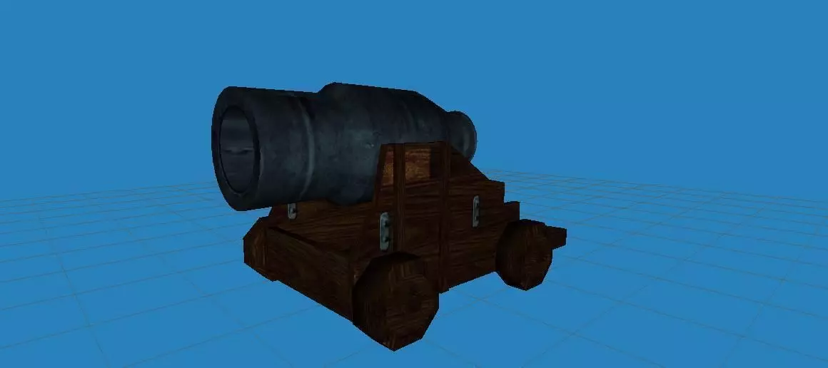 fantasy cannon Low-poly 3D model_0