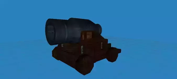 fantasy cannon Low-poly 3D model