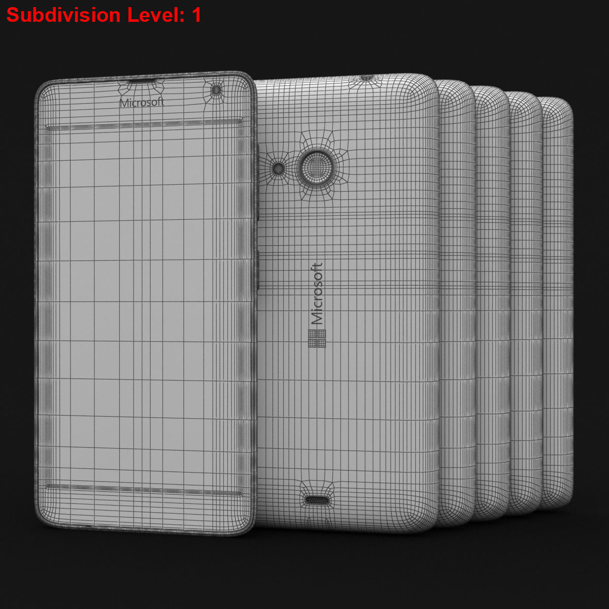 Microsoft Lumia 535 and Dual SIM All Colors Low-poly 3D model_86