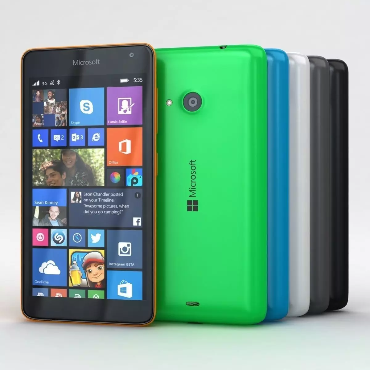 Microsoft Lumia 535 and Dual SIM All Colors Low-poly 3D model_0