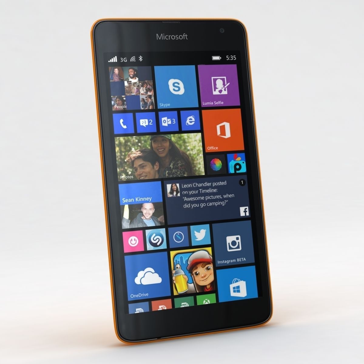 Microsoft Lumia 535 and Dual SIM All Colors Low-poly 3D model_1