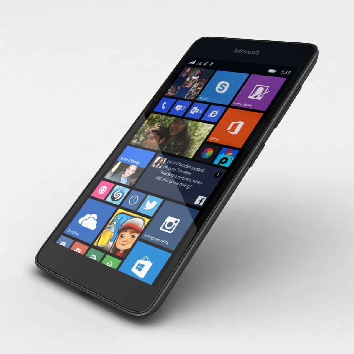 Microsoft Lumia 535 and Dual SIM All Colors Low-poly 3D model_60