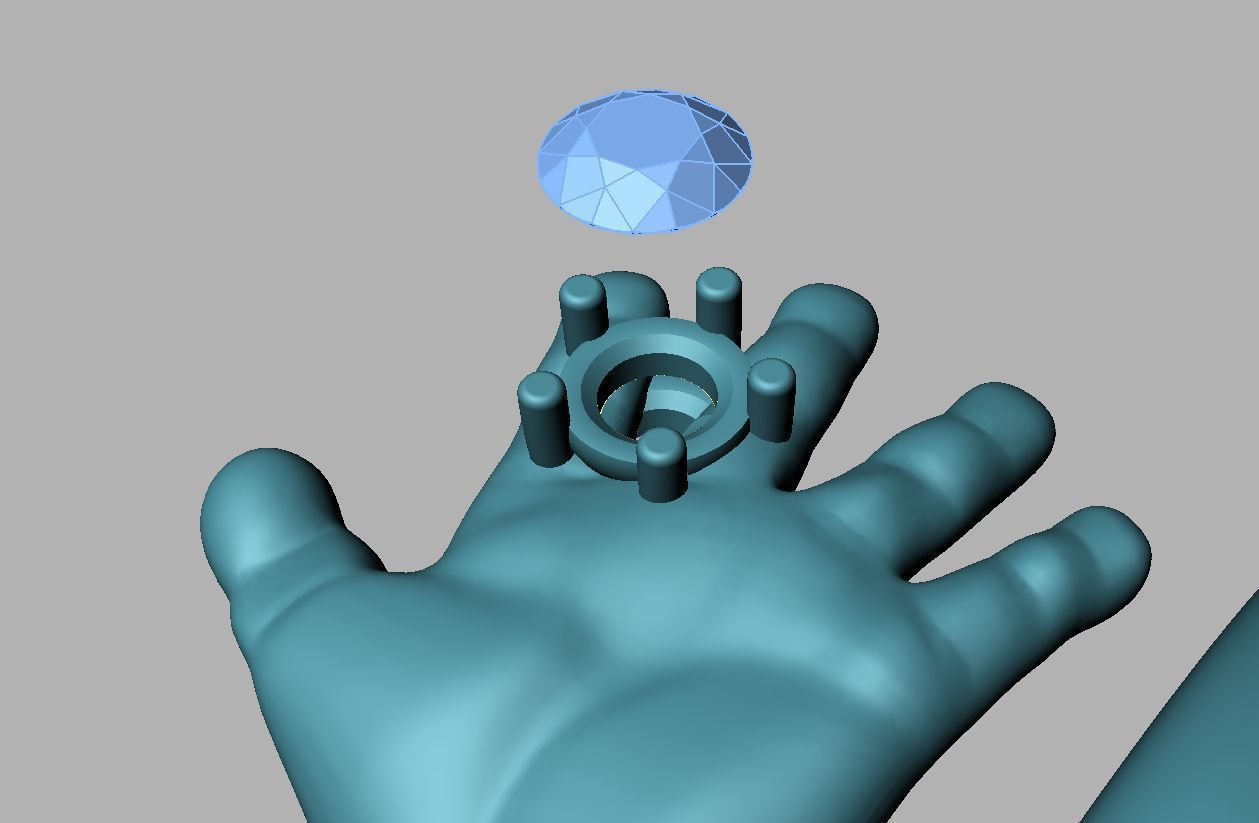 ring hand 3D print model_3