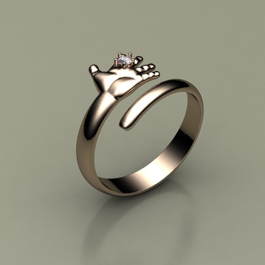 ring hand 3D print model_1