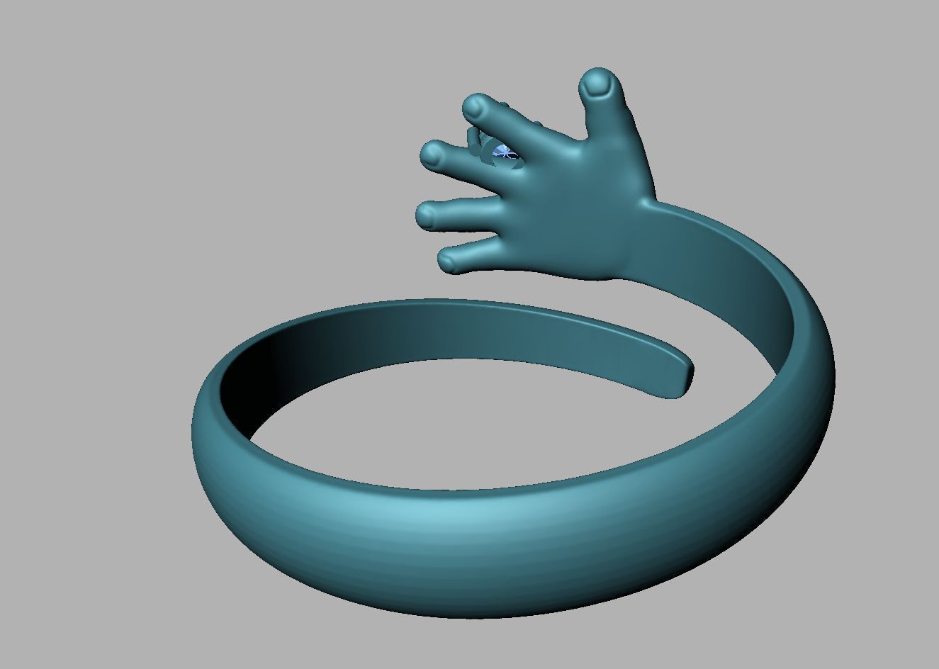 ring hand 3D print model_4