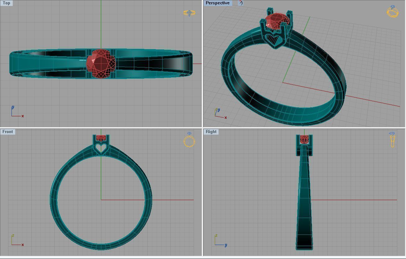 ring heart 3D print model_10