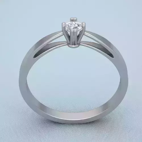 Ring gold engagement with ruby 3D print model