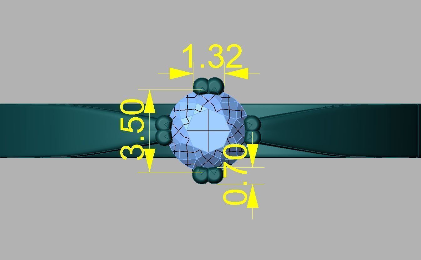 Ring gold engagement with ruby 3D print model_9