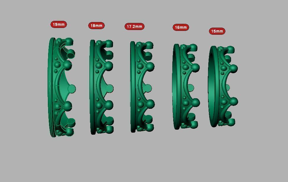 ring crown all Sizes 3D print model_5