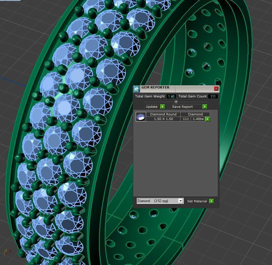 Ring wedding with diamonds 3D print model_5