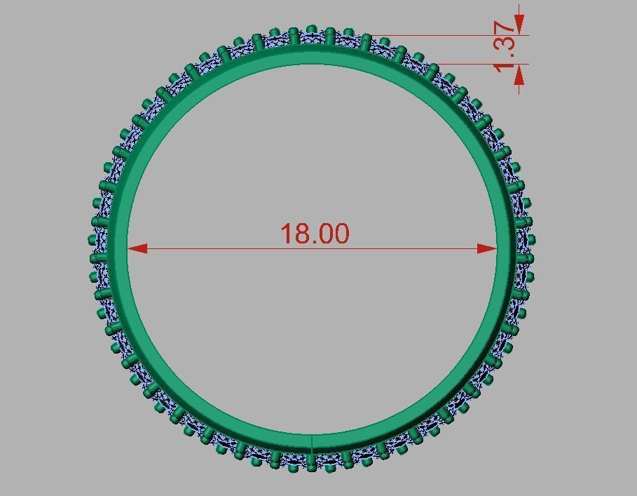 Ring wedding with diamonds 3D print model_2