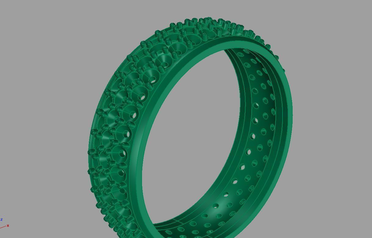 Ring wedding with diamonds 3D print model_3
