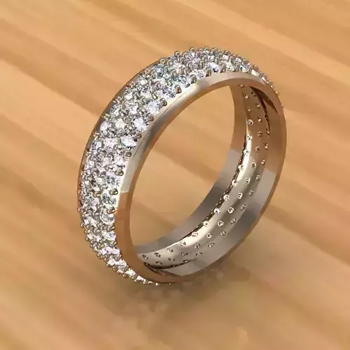 Ring wedding with diamonds 3D print model
