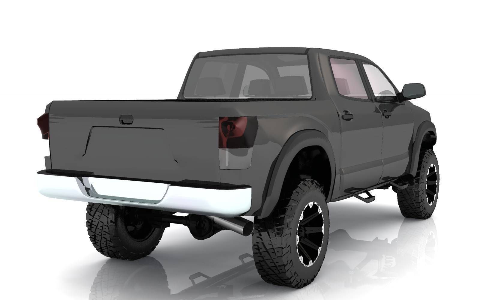 Toyota Tundra Low-poly 3D model_3