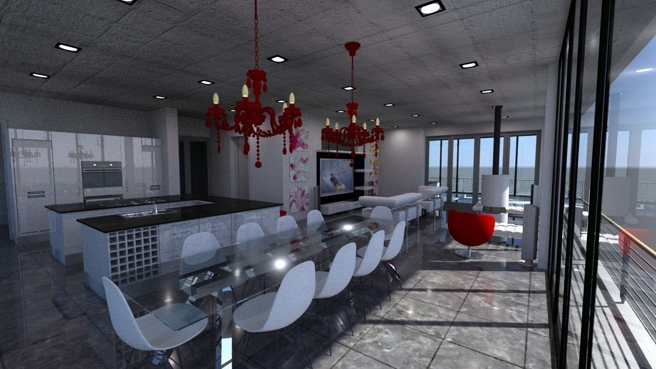 Amazing Cantilever House 3D model_5