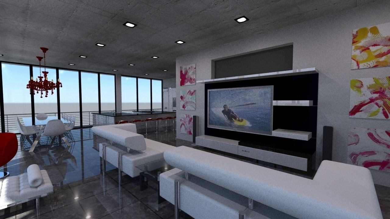 Amazing Cantilever House 3D model_6