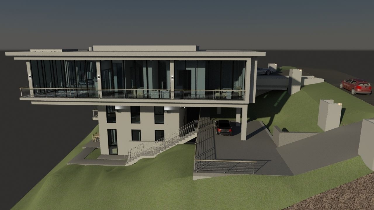 Amazing Cantilever House 3D model_1
