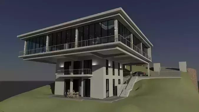 Amazing Cantilever House 3D model