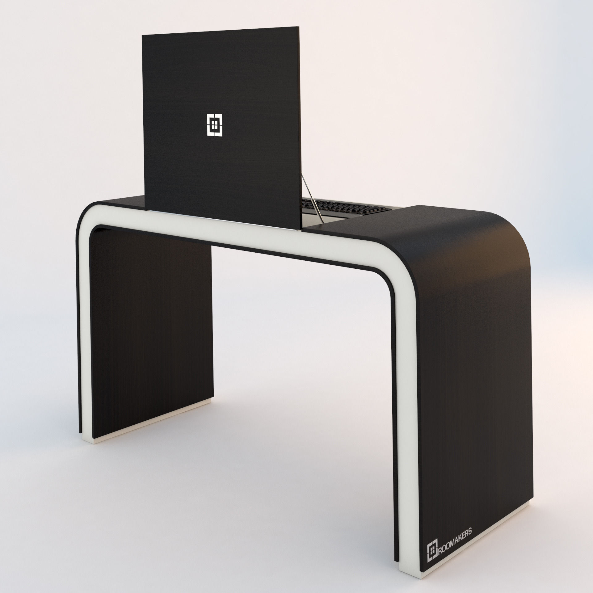 PC Table Low-poly 3D model_3