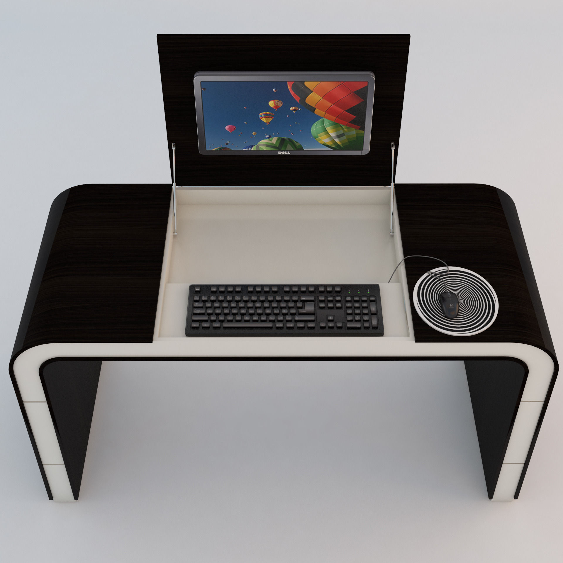 PC Table Low-poly 3D model_2