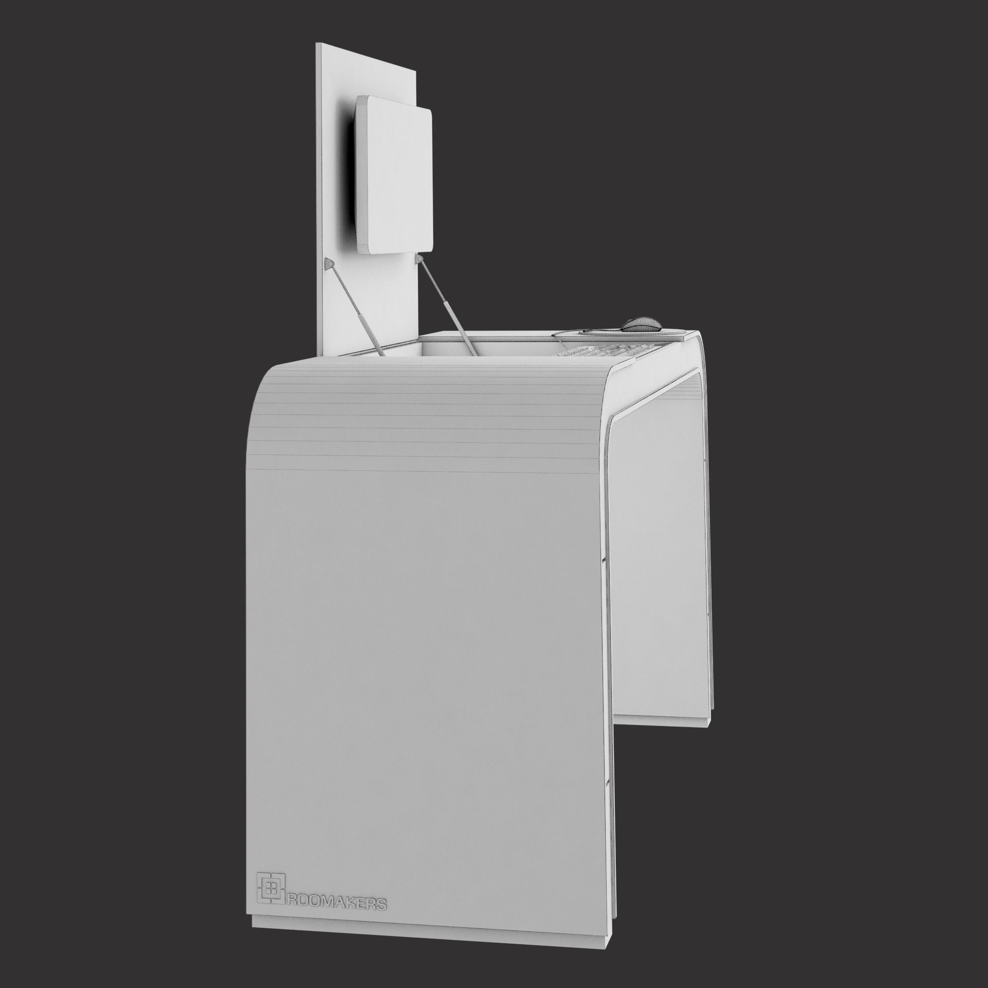 PC Table Low-poly 3D model_6