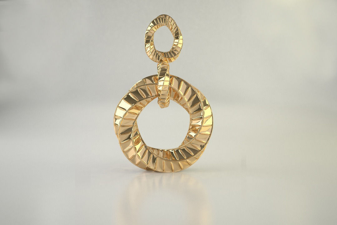 Golden Pendant 3D print model_3