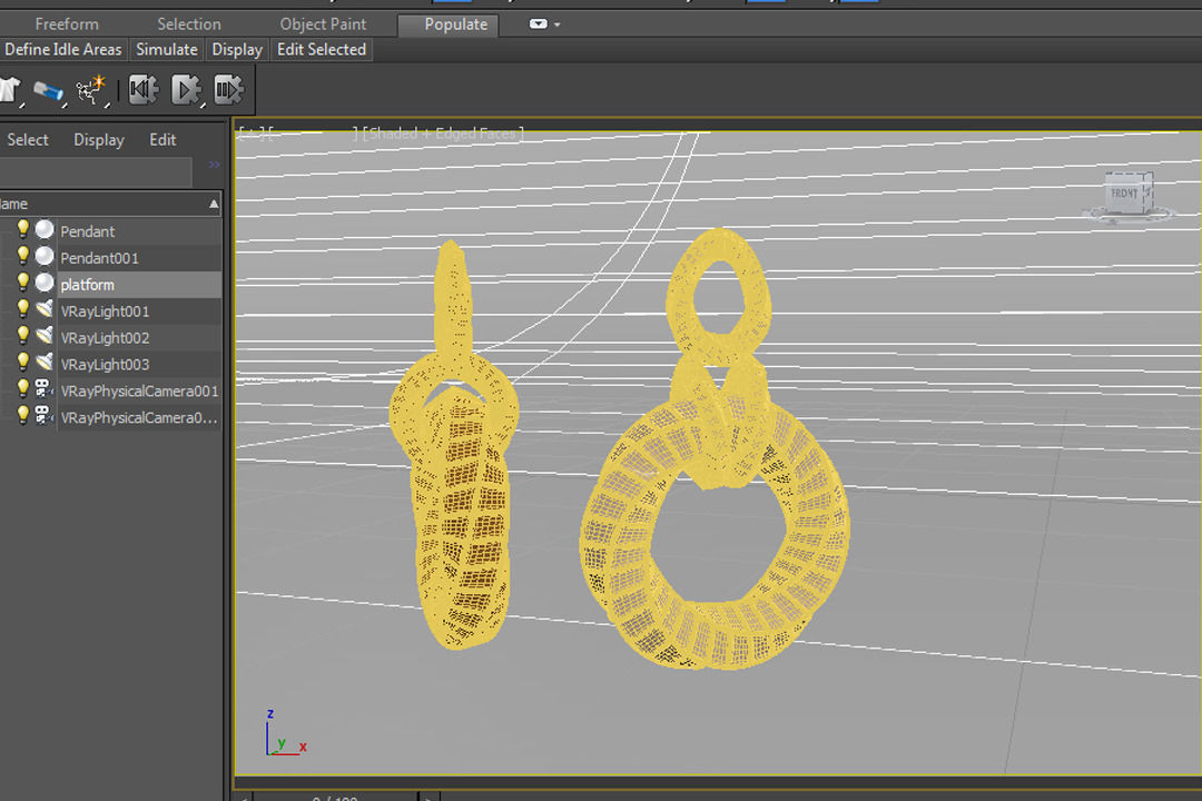 Golden Pendant 3D print model_6