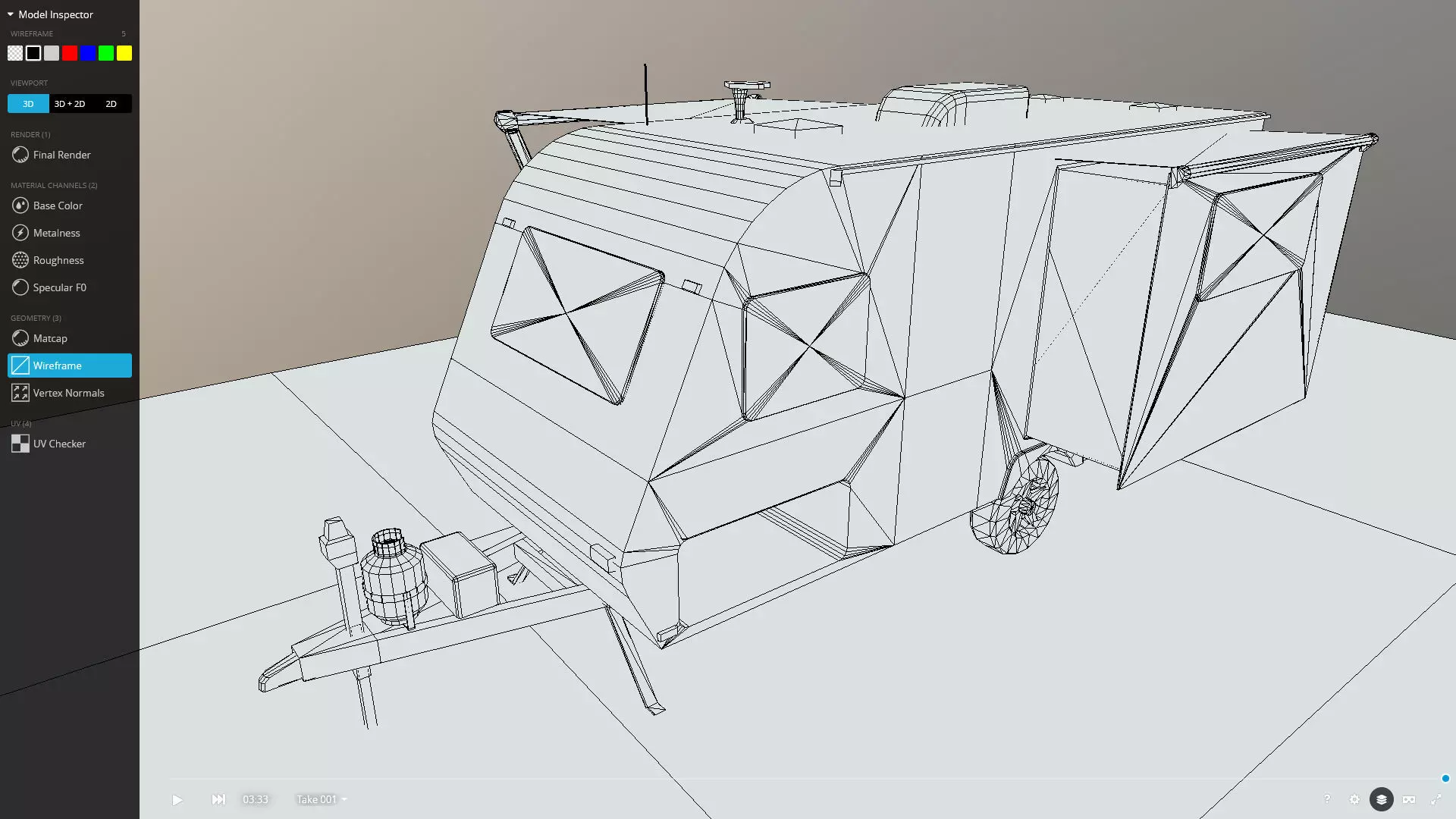 Lance 1575 Travel Trailer Low-poly 3D model_9