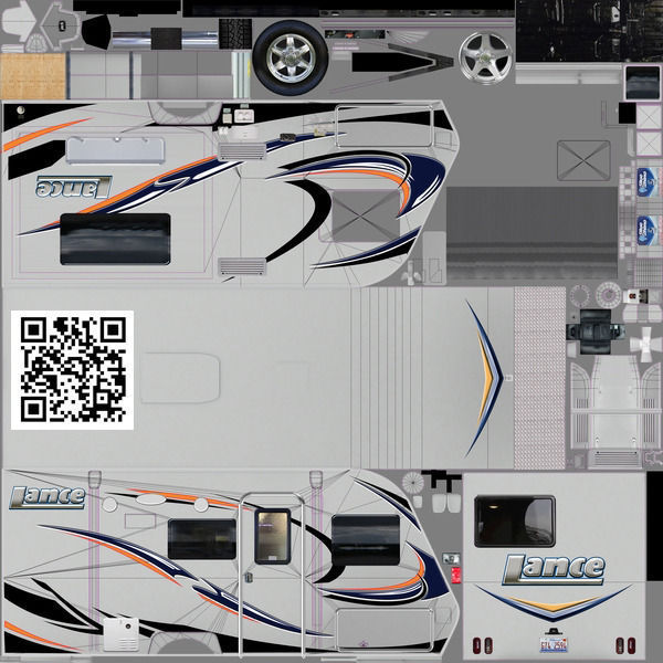 Lance 1575 Travel Trailer Low-poly 3D model_13