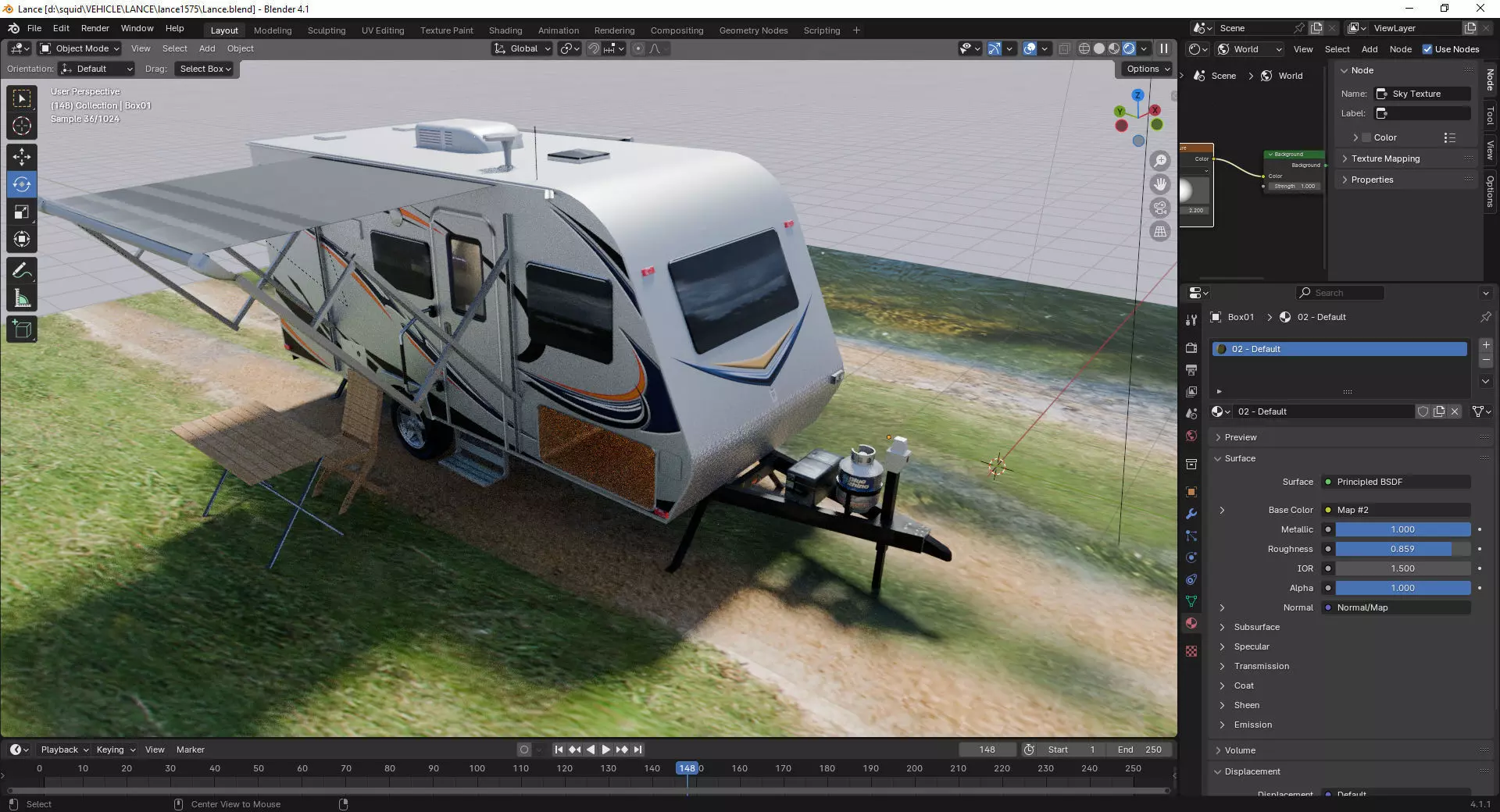 Lance 1575 Travel Trailer Low-poly 3D model_6