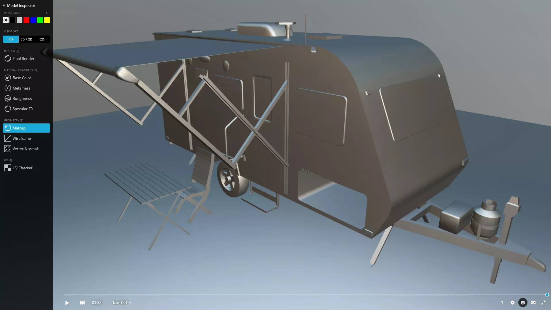 Lance 1575 Travel Trailer Low-poly 3D model_11