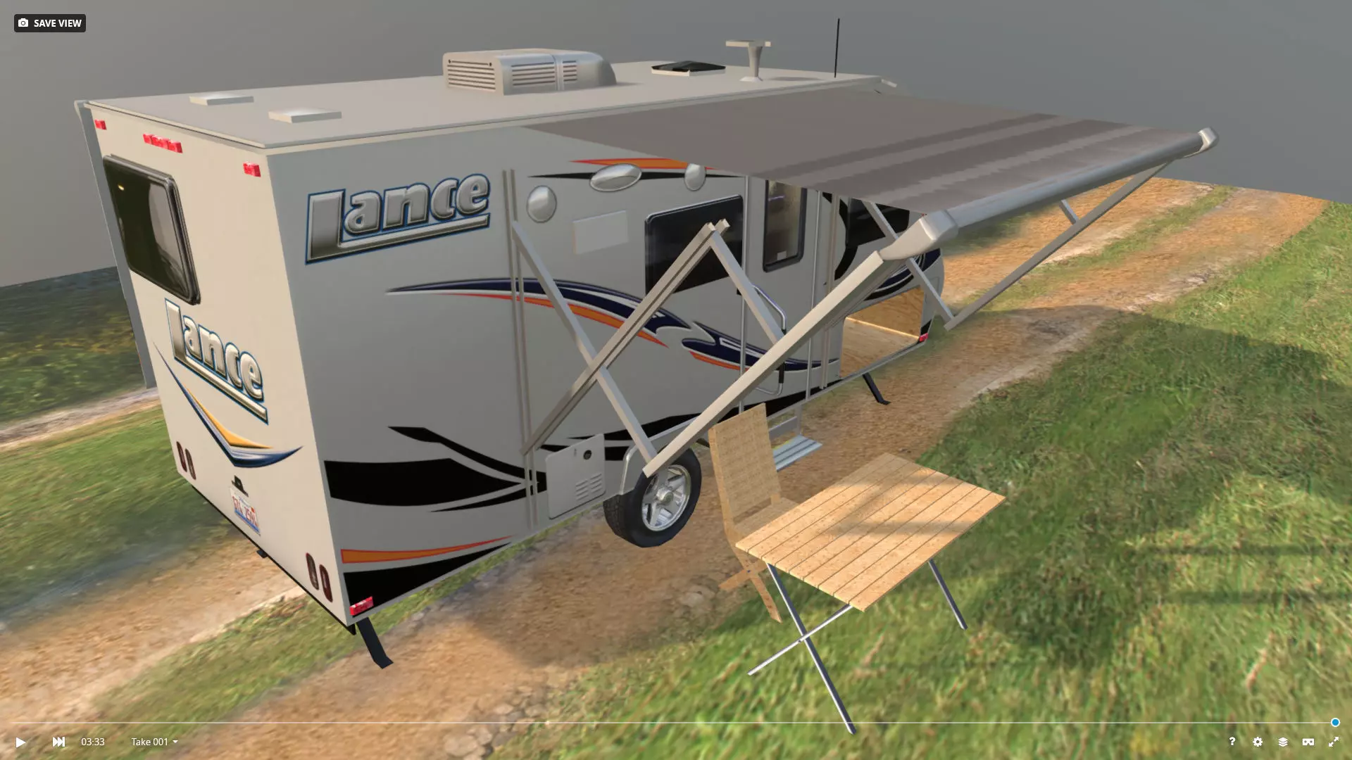 Lance 1575 Travel Trailer Low-poly 3D model_2