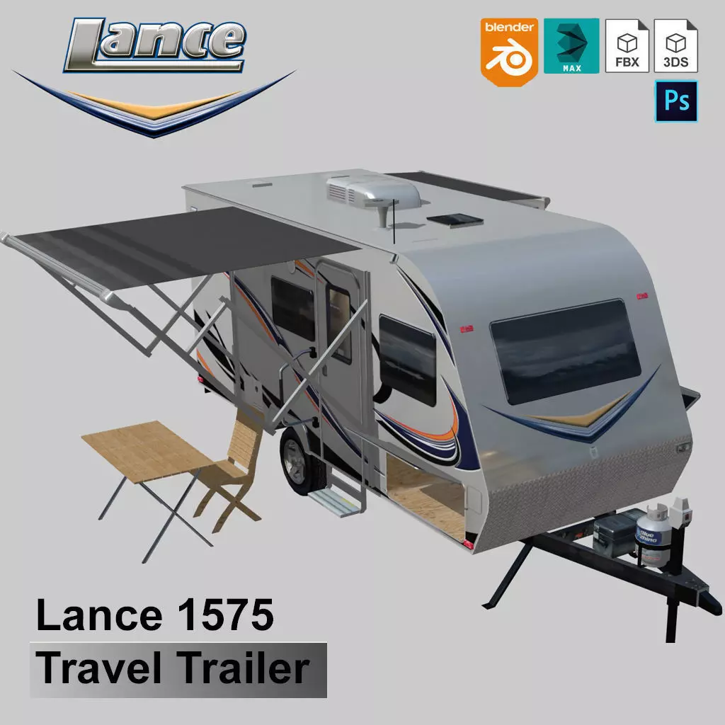 Lance 1575 Travel Trailer Low-poly 3D model_0