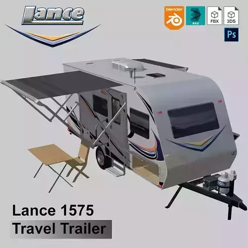 Lance 1575 Travel Trailer Low-poly 3D model