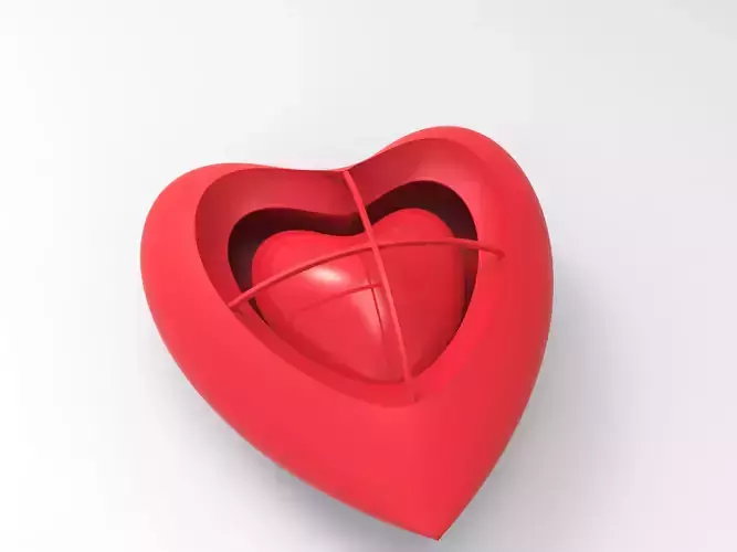Heart Heart earring 3D print model