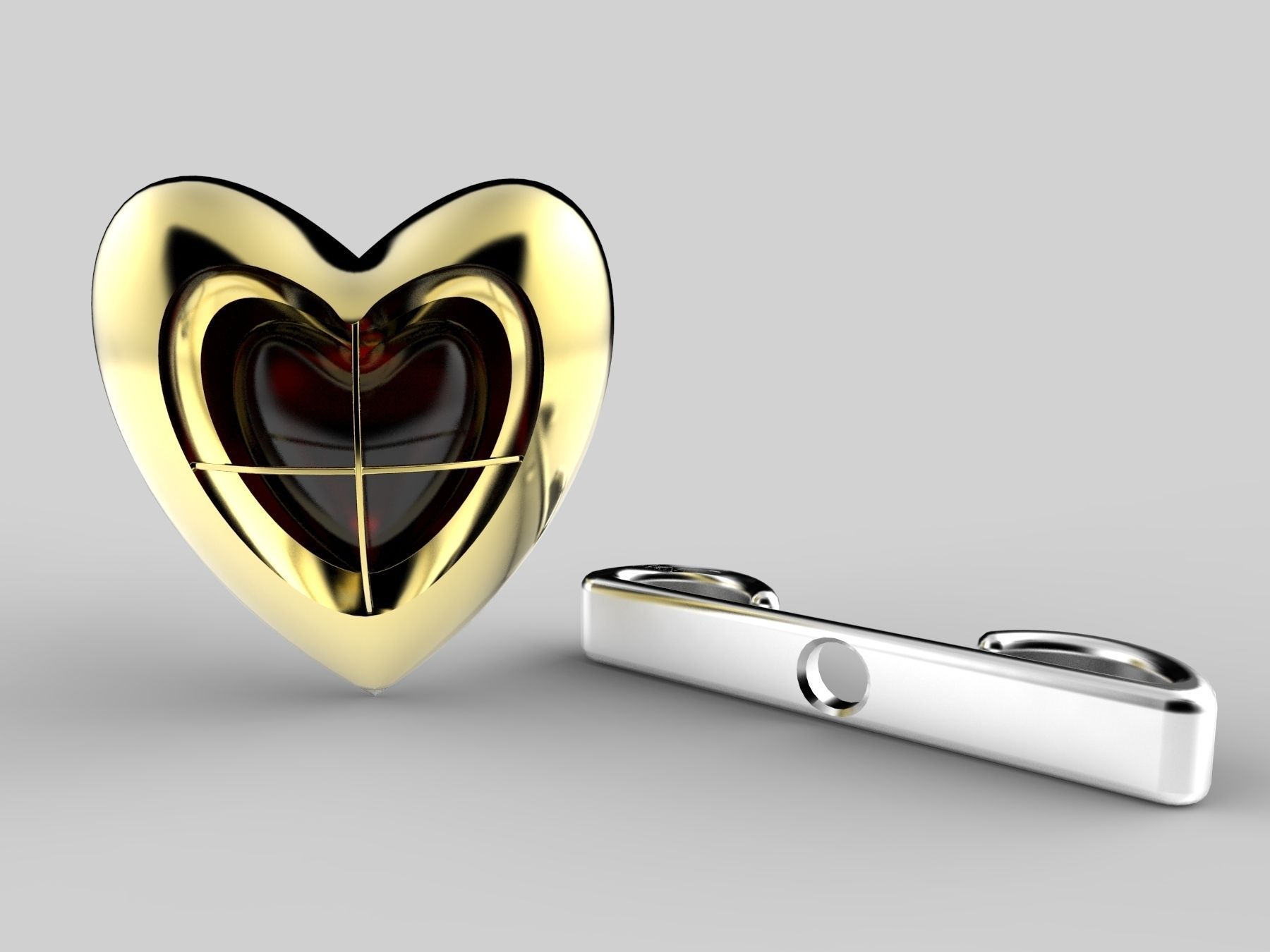 Heart Heart earring 3D print model_3