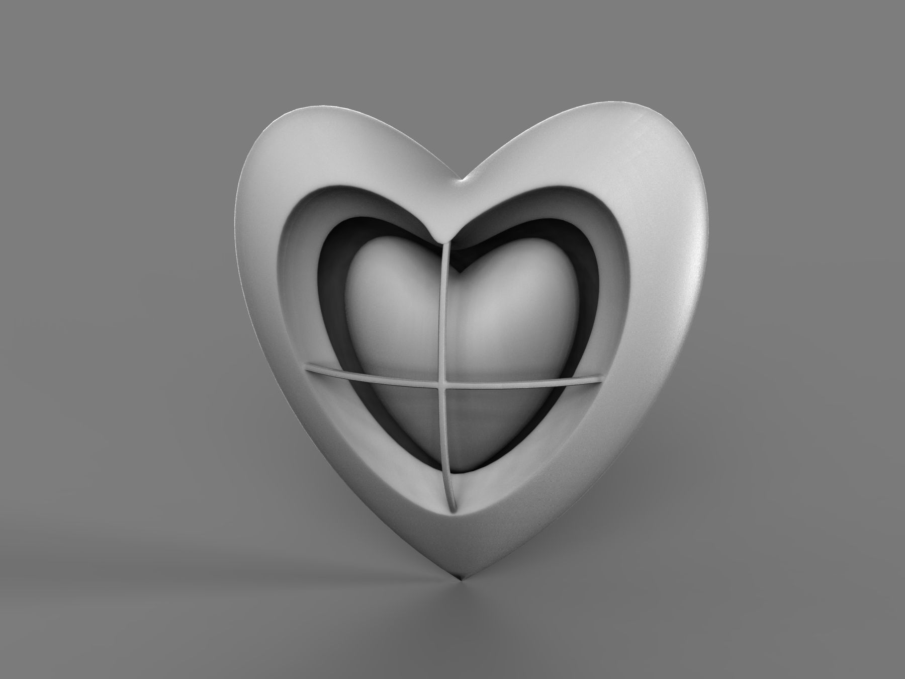 Heart Heart earring 3D print model_4