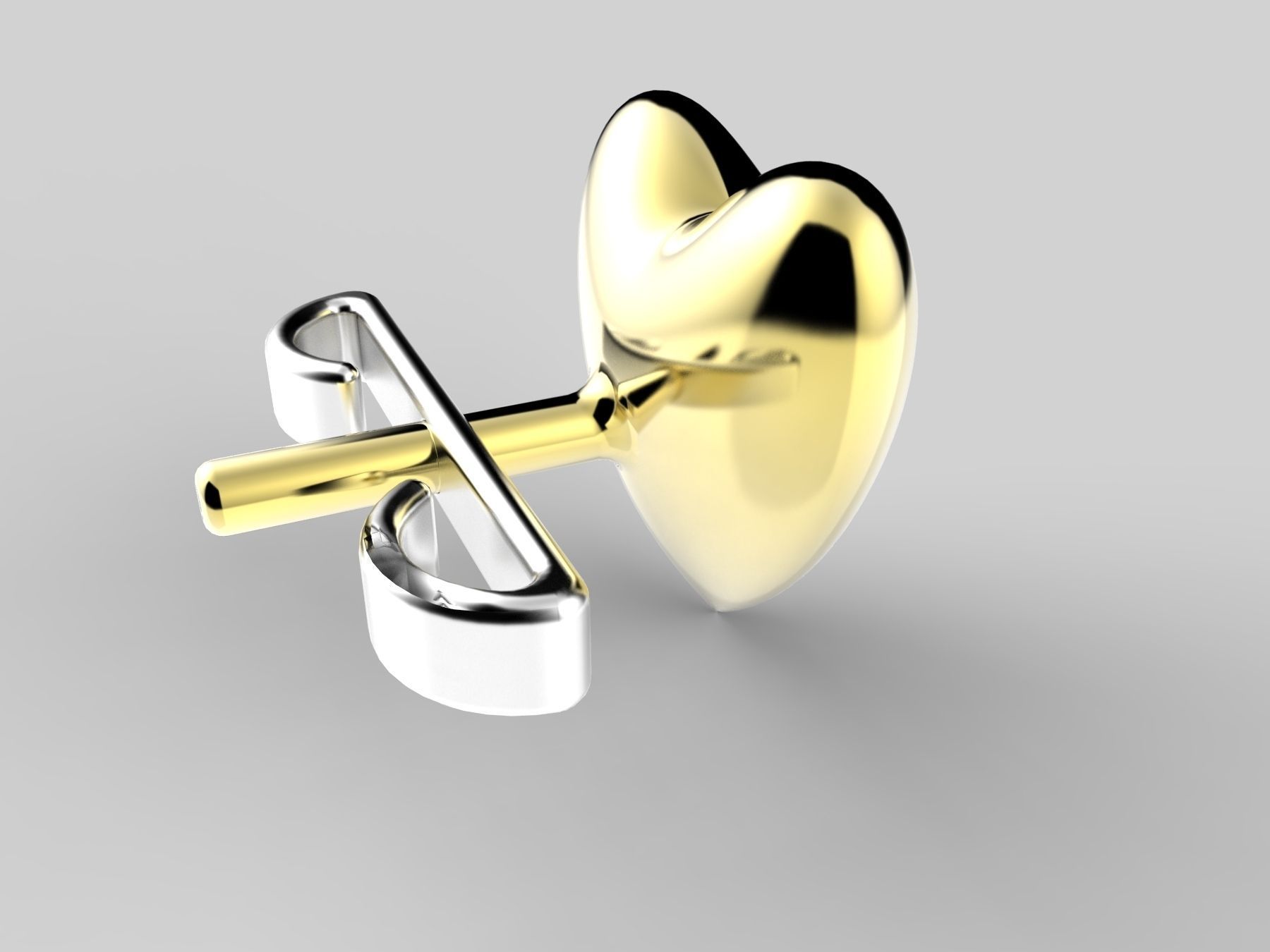 Heart Heart earring 3D print model_2
