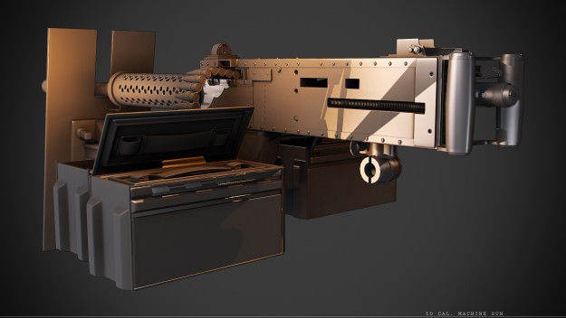 50 Cal Machinegun 3D model_1