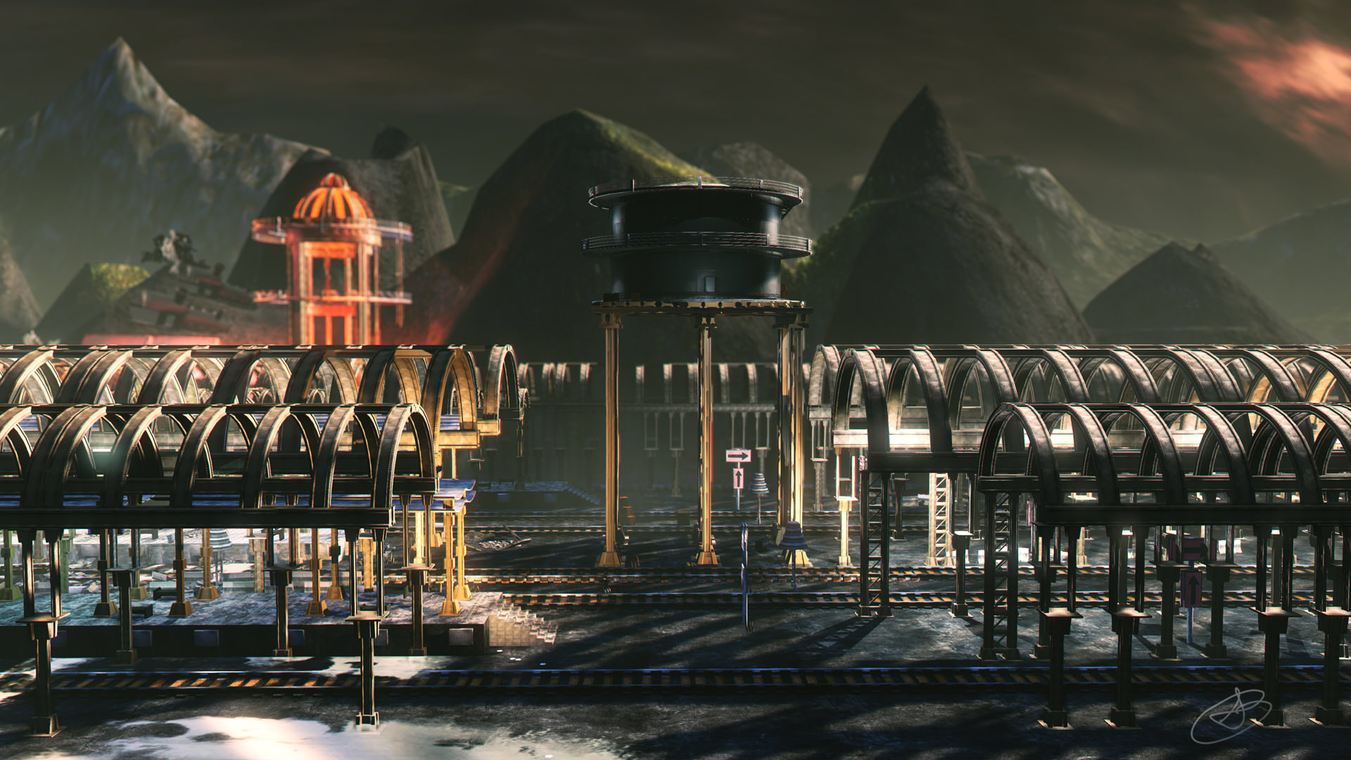 Modular Beam Low-poly 3D model_6