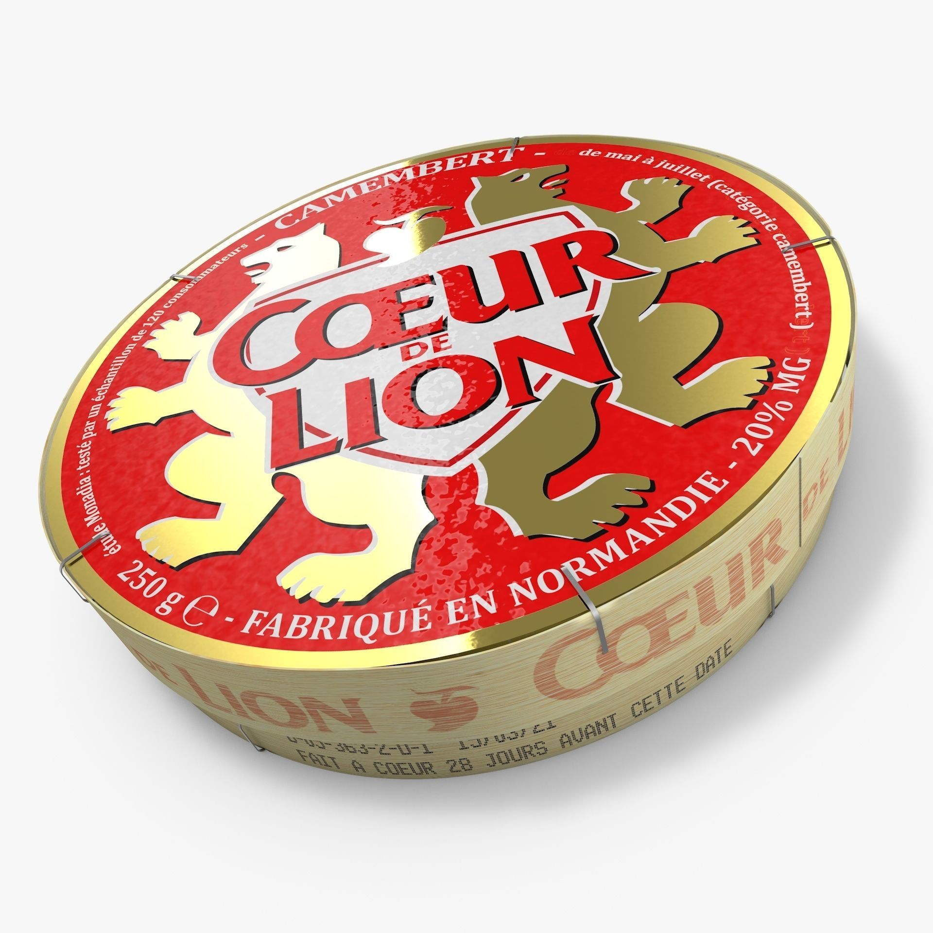 French Camembert box 3D model_1