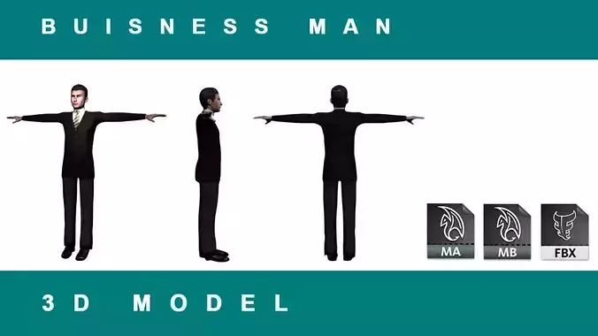 AS Buisness Man 3d model Game ready Low-poly 3D model