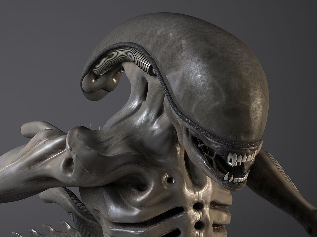 Alien Xenomorph Rigged 3D model_3