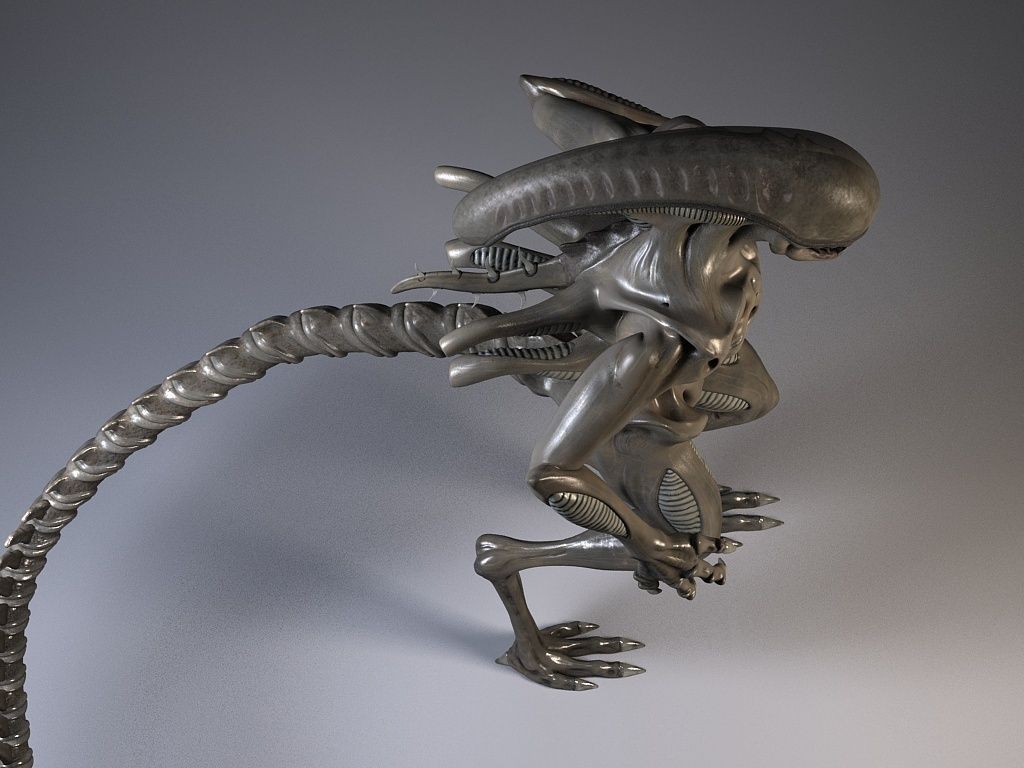 Alien Xenomorph Rigged 3D model_8