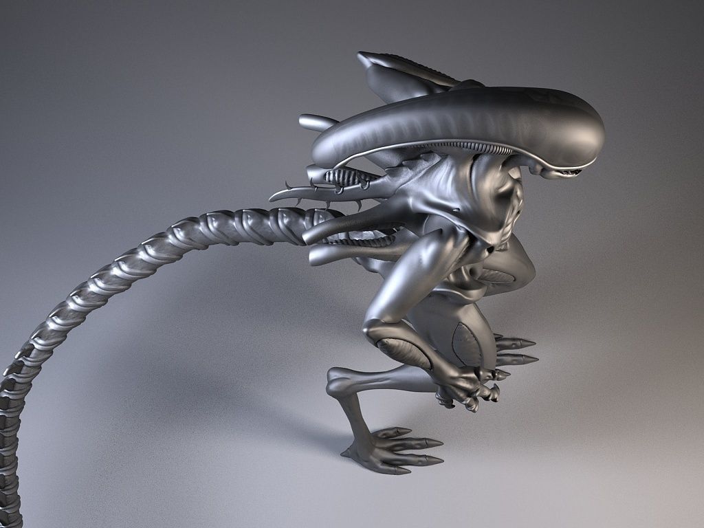 Alien Xenomorph Rigged 3D model_12