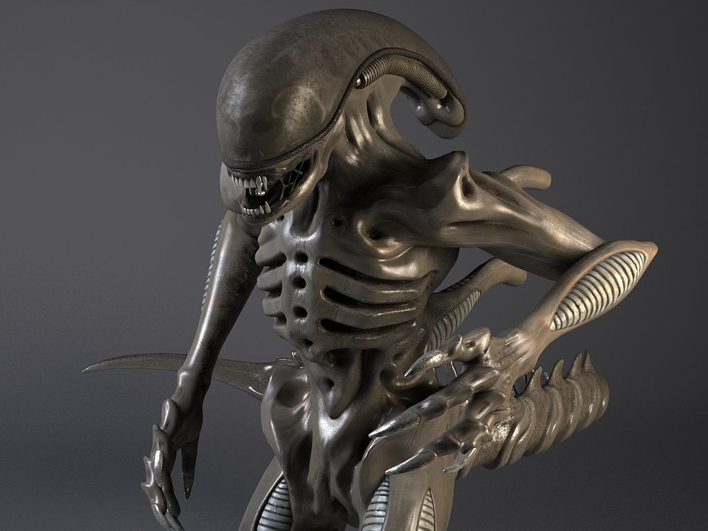 Alien Xenomorph Rigged 3D model_2